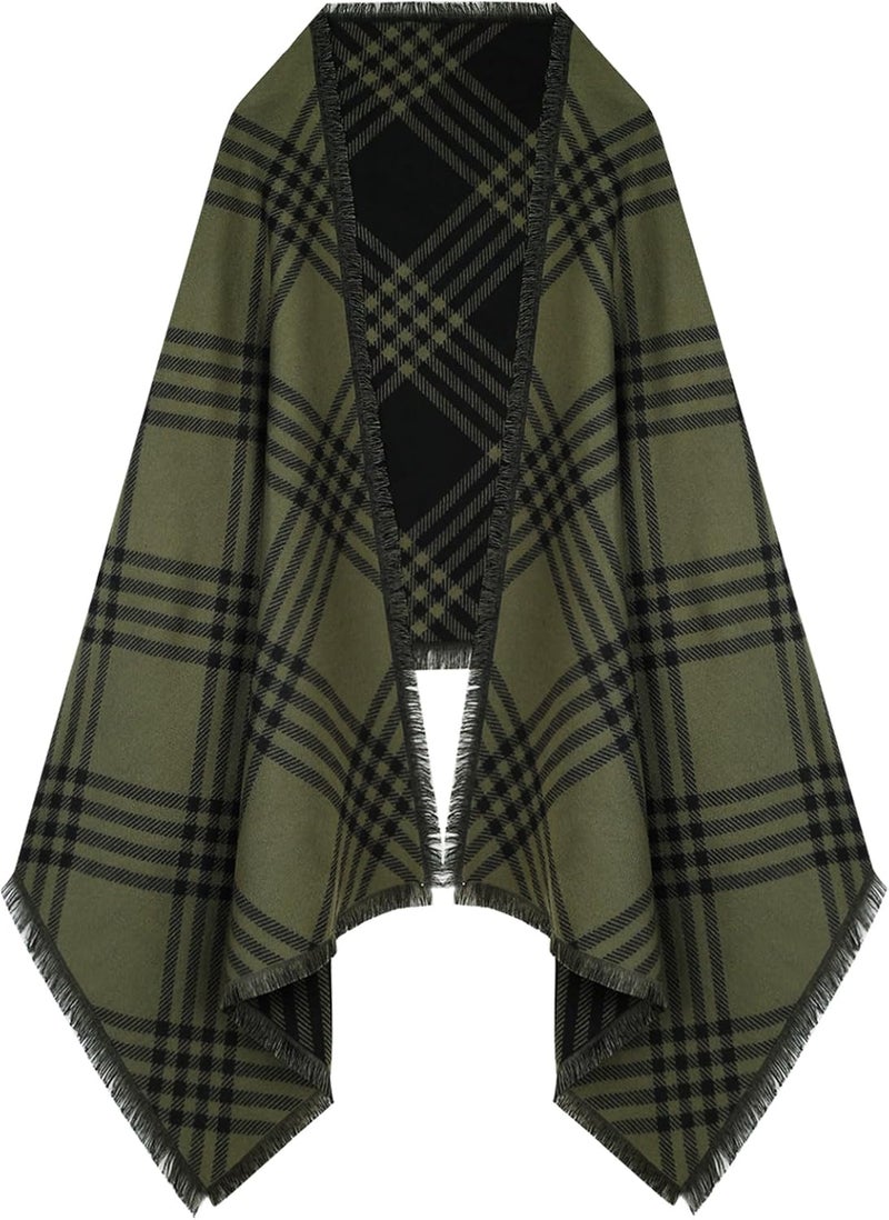 EXTREE Scarfs for Women Pashmina Silky Shawl Wrap for Evening Dressing Blanket Open Front Poncho Cape - Image 1